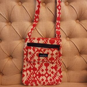 Kavu Red Pink White Blot Crossbody Bag Purse